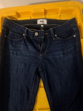 PAIGE Dark Indigo Skinny Jeans - Deep Blue Wash